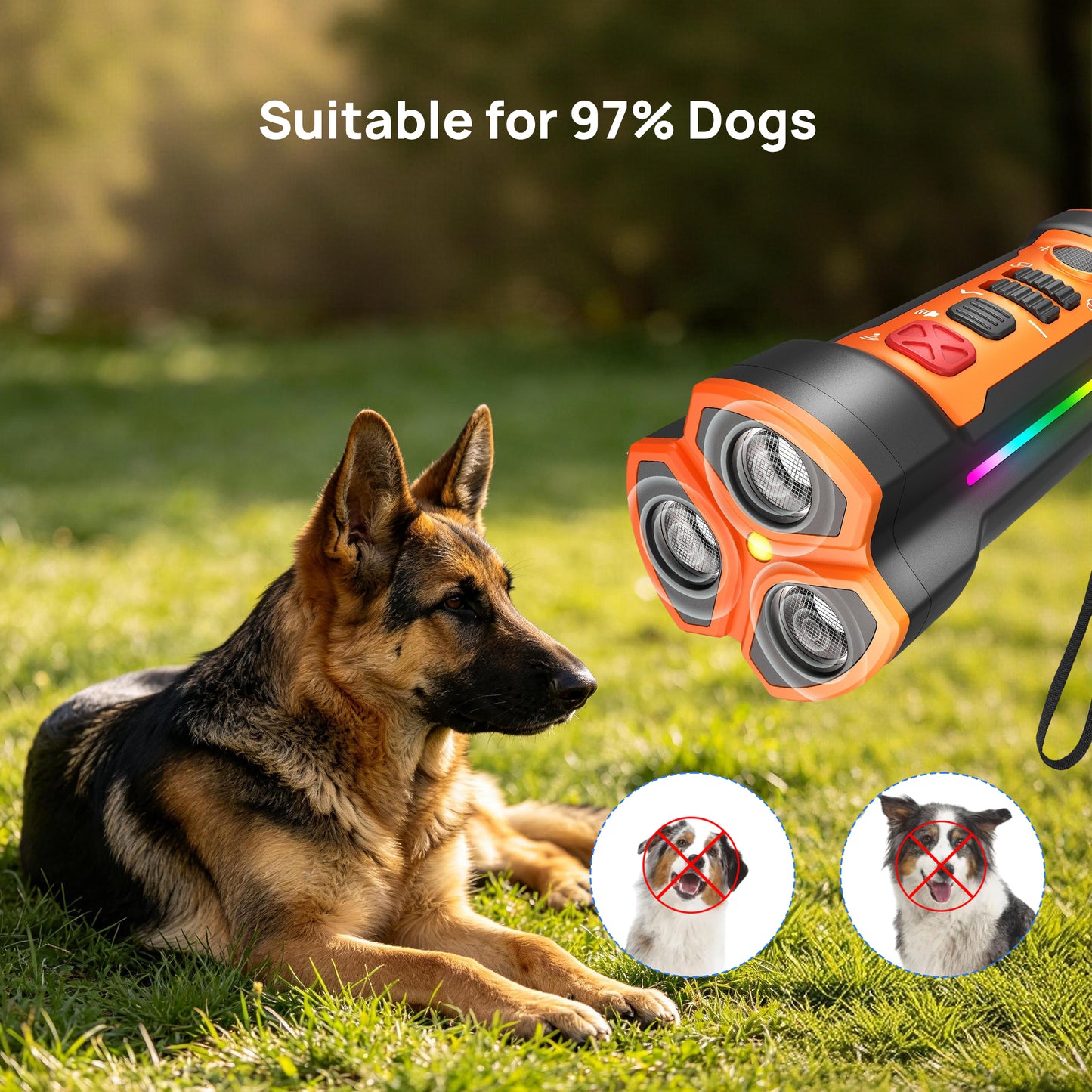 PawGuard UB122 Ultrasonic Bark Control – 3-in-1 Anti-Bark, Flashlight & Laser