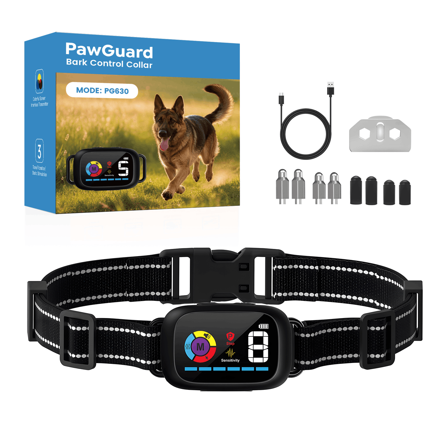 PawGuard Bark Control Collar PG630 Adjustable & Safe Anti-Bark Solution