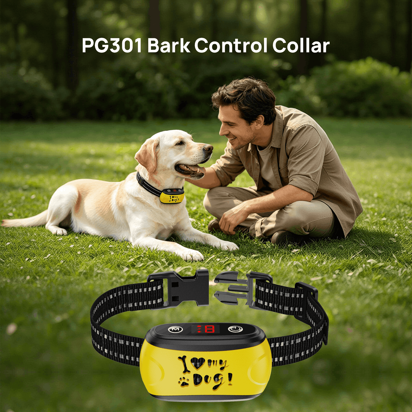 PawGuard Stop Bark Collar PG301 Gentle No-Shock Bark Control for Dogs