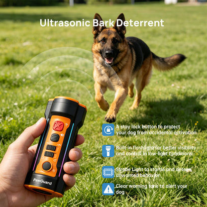 PawGuard UB122 Ultrasonic Bark Control – 3-in-1 Anti-Bark, Flashlight & Laser