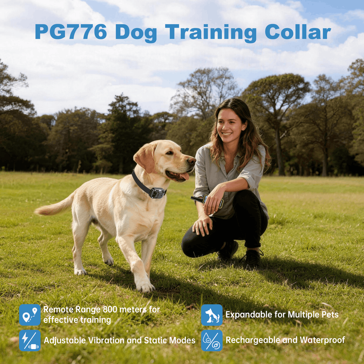 PawGuard Dog Training  Collar T776 Rechargeable, Long range